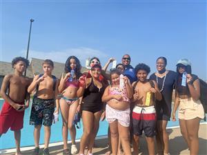 DFCYR Director, Kristina Baldwin and the Pope Park Swim Team
